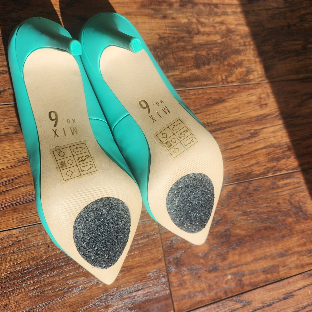 Chic Mix 6 Green Stiletto Heels 9.5 - Picture 4 of 7